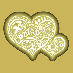 Poster Two hearts icon ornament © ComicVector