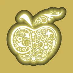Abwaschbare Fototapete Apple icon ornament © ComicVector