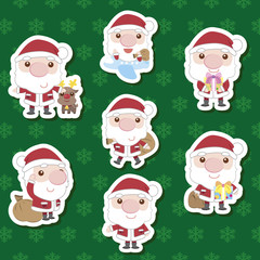 cute cartoon santa claus xma set
