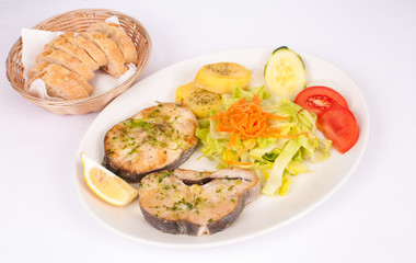 Portion of hake