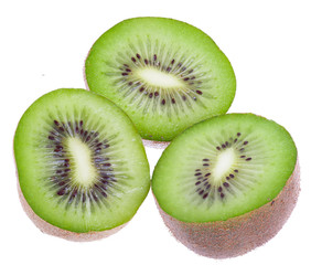 Fresh green kiwi fruits