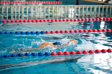 swimming during a competition