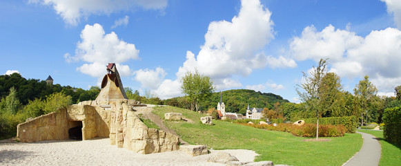 Gera, Hofwiesenpark, Spielplatz, Schloss Osterstein
