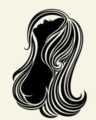 Silhouette of a young woman