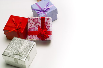 Gift boxes on white