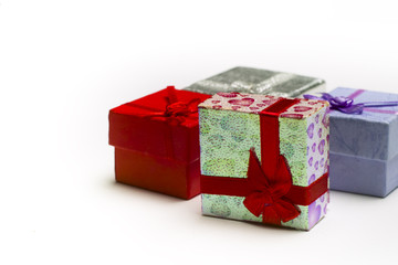 Gift boxes on white