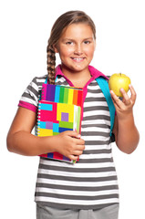 Girl with exercise books