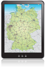 Navi mit Autobahnkarte von Deutschland