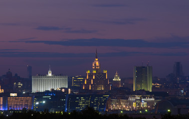 Plakat Moskwa w nocy