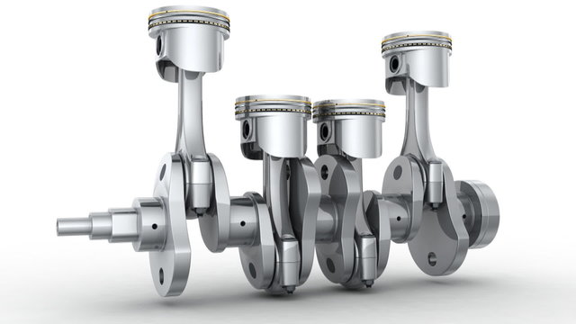 Crankshaft and pistons