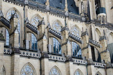 Naklejka premium Architectural detail of the Neuer Dom in Linz, Upper Austria