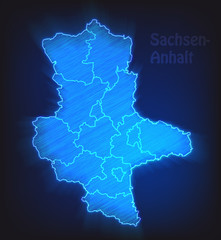 Karte von Sachsen-Anhalt als Scribble