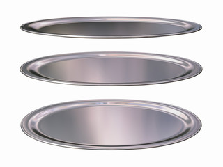 oval, silver plate