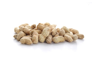 peanuts on white background