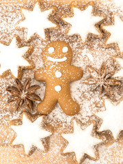 gingerbread cookie, cinnamon stars and star anise