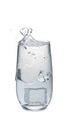 Water splashig of a glass