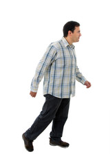 Fototapeta premium young casual man full body in a white background