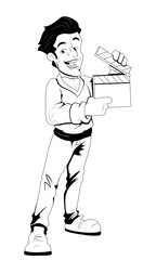TV Shooting - Vector Character Illustration