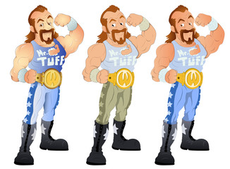 Body Builder Cartoon - Vector Character Illustration