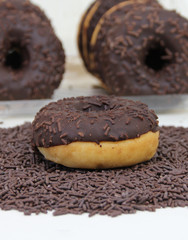 Fototapeta na wymiar Mini-Schoko-Donuts