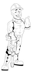 Under Constructional Worker - Vector Character Illustration