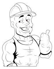 Under Construction Worker - Vector Character Illustration