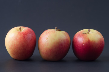 red apple isolated on black background