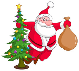 Santa with Christmas tree