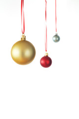 christmas balls isolated on white background,