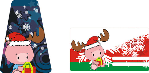 pig baby claus cartoon sticker