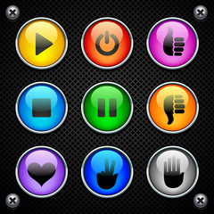 colorful round buttons