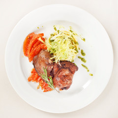 duck with salad