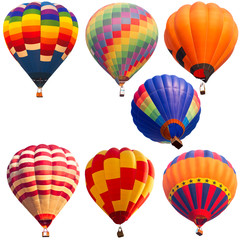 Obraz premium isolated collections of hot air balloon with clipping path