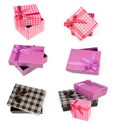 set of isolated gift boxes