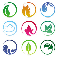 Vector design elements with nature signs