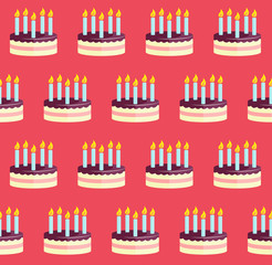 Happy birthday cake seamless pattern