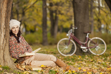 Young woman with book