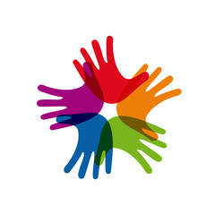 Obraz premium Teamwork rainbow # Vector