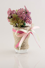 bouquet of flowers from beads on white