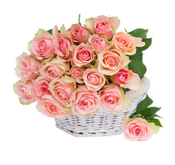 basket of pink roses