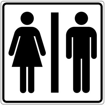 Schild weiß - Toilette Damen / Herren