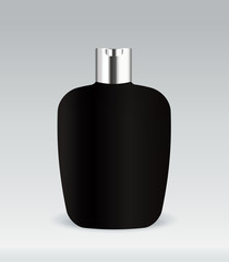 Black cosmetic container bottle