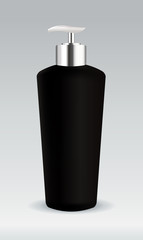 Black cosmetic bottle container
