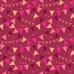 Vector Christmas Decorations Flags Seamless Pattern Background