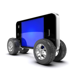 Smartphone with auto wheels