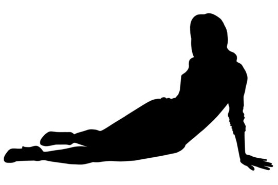 recommend clip art: Zarys sylwetki kobiety, podpartej siedzącej na ziemi.