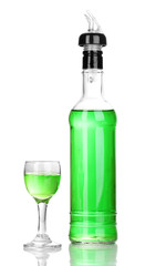 Tasty green cocktail isolated on white
