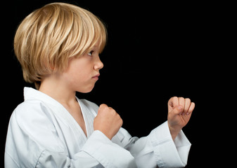 Karate kid punching