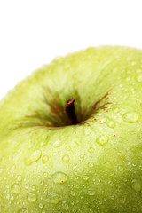 Ripe green apple isolated on white