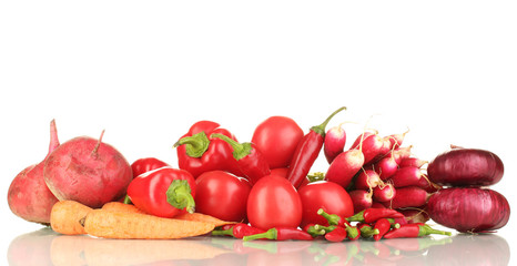 fresh red vegetables isolated on white
